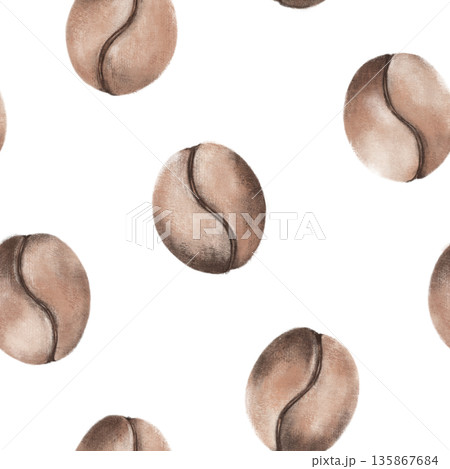 Oil seamless pattern with Coffee beans Oil seamless pattern with Coffee beans 135867684