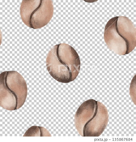 Oil seamless pattern with Coffee beans 135867684