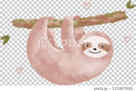 sloth, watercolor, animal 135867688
