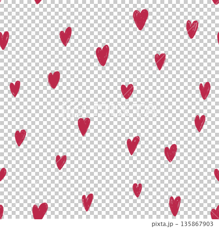 Heart shape seamless pattern. Valentine hand drawn pattern 135867903