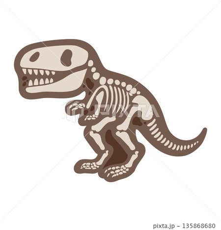 Cartoon Tyrannosaurus Rex Skeleton Illustration Cartoon Tyrannosaurus Rex Skeleton Illustration 135868680