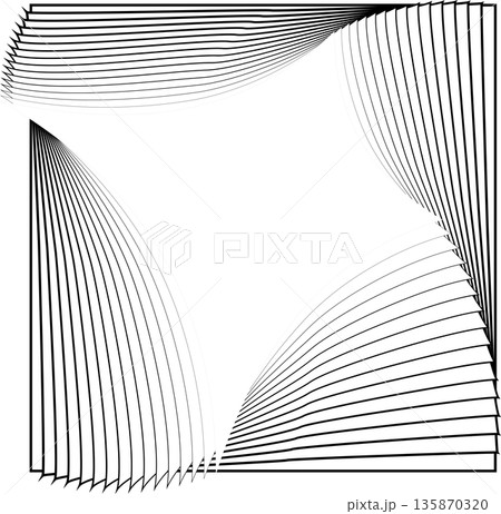 Squares with rotating radial. Design element for logo, prints, template Squares with rotating radial. Design element for logo, prints, template 135870320