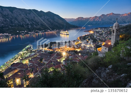 Kotor Bay and the sunset 135870652