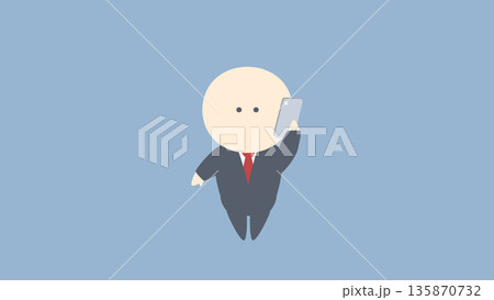 ビジネスイメージイラスト_スマホで電話するビジネスマン 135870732