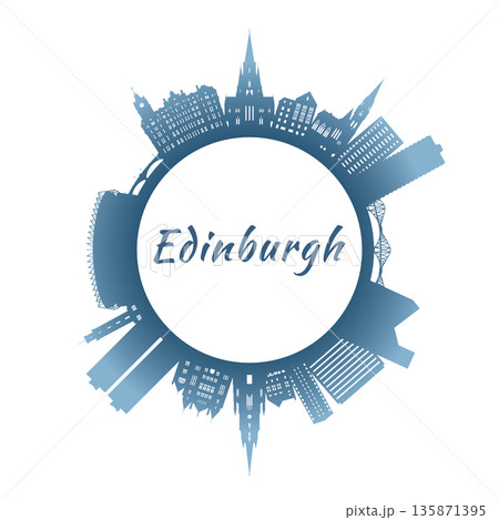 Edinburgh skyline with colorful buildings. 135871395