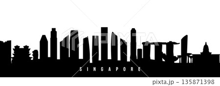 Vector silhouette illustration of Singapore city urban skyline. 135871398