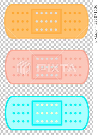 Illustration of a bandage that can be used to protect and treat wounds and bleeding as an emergency treatment 135871536