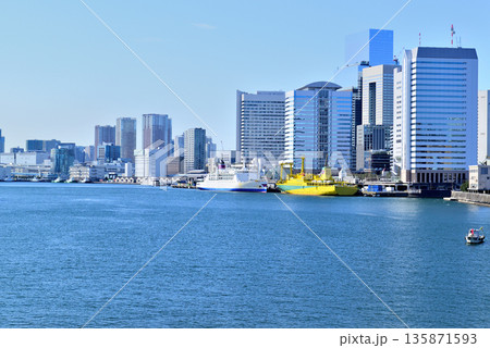 東京港 築地大橋から見る竹芝桟橋 旅客ターミナル 東京港 築地大橋から見る竹芝桟橋 旅客ターミナル 135871593