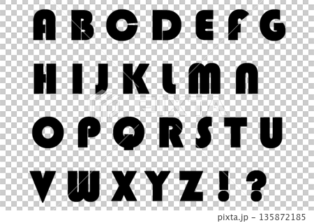 文字 4 アルファベット 大文字 黒 135872185