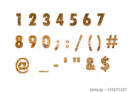 文字 5 数字 木目 135872187