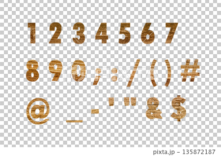 文字 5 数字 木目 135872187