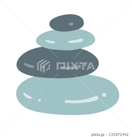 Stacked spa stones illustration 135872342