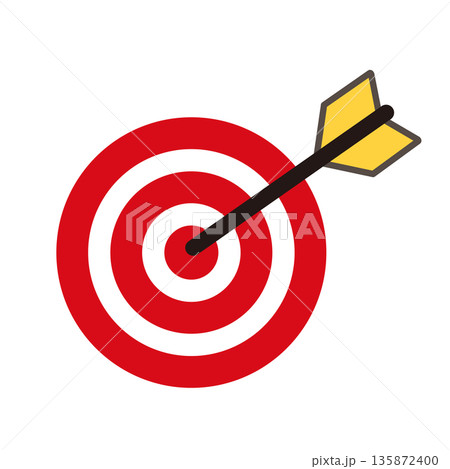 的を中心に命中するイメージイラスト 135872400