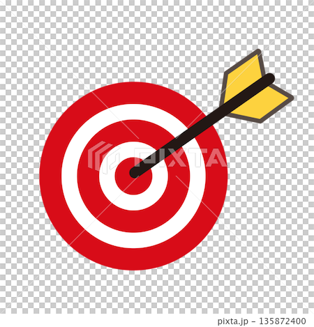 的を中心に命中するイメージイラスト 135872400