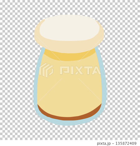 Illustration of a pudding in a jar 135872409