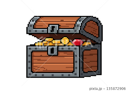宝箱のピクセルアート。 135872906