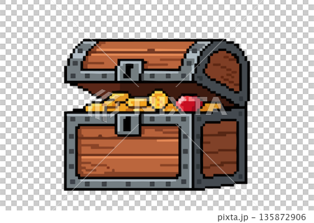 宝箱のピクセルアート。 135872906