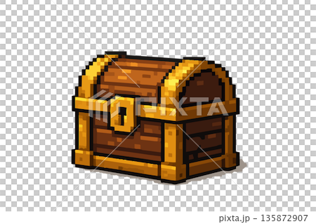 宝箱のピクセルアート。 135872907