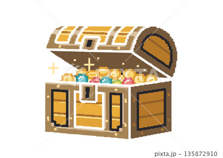 宝箱のピクセルアート。 135872910