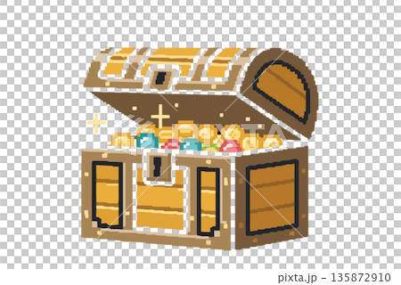 宝箱のピクセルアート。 135872910