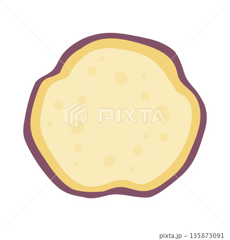 可愛いタッチのさつまいもの断面のイラスト 135873091