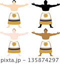 多国籍の横綱の土俵入りポーズセット 135874297