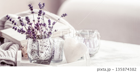 composition with lavender in a glass 135874382