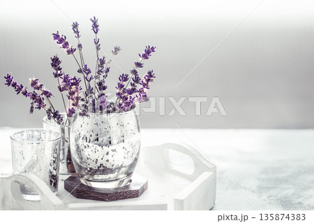composition with lavender in a glass 135874383