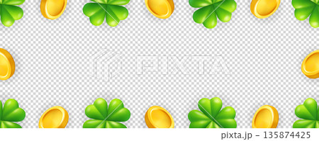 St. Patricks Day frame with gold coins and...のイラスト素材 [135874425] - PIXTA