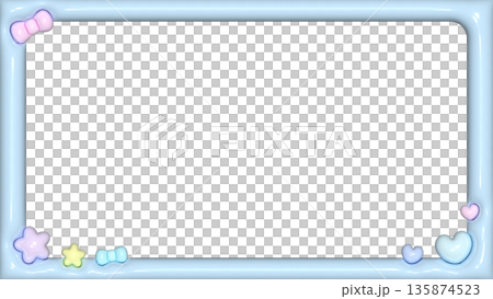 Cute, plump blue frame, 16:9 size 135874523