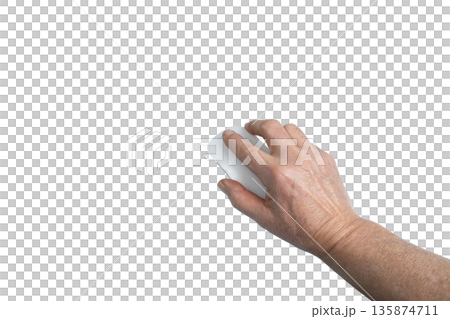 a man's hands on a mouse a man's hands on a mouse 135874711
