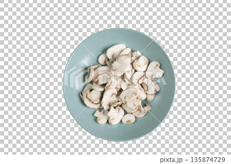 champignon mushrooms on a plate champignon mushrooms on a plate 135874729