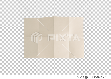 a sheet of beige paper with various folds a sheet of beige paper with various folds 135874732