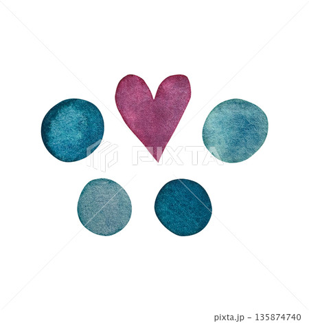 A charming watercolor design featuring a collection of pink and turquoise hearts and bubbles set against a clean white background. A charming watercolor design featuring a collection of pink and turquoise hearts and bubbles set against a clean white background. 135874740