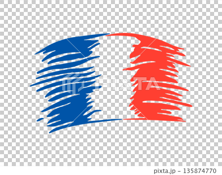 Stylized French flag without background 135874770