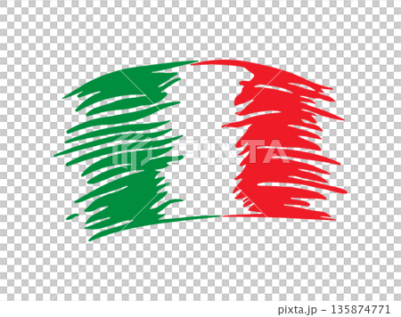 Stylized Italian flag without background Stylized Italian flag without background 135874771