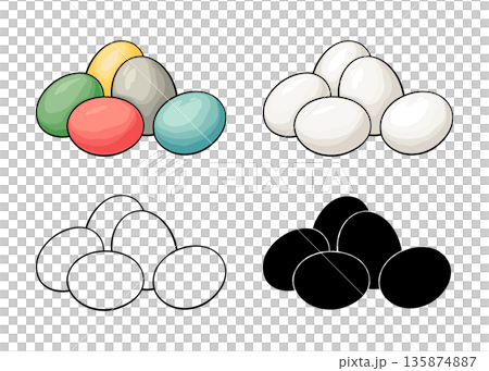 easter, eggs, silhouette 135874887