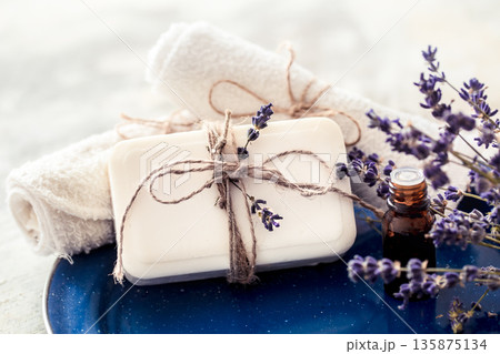 Spa still life with lavender Spa still life with lavender 135875134
