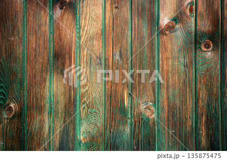 Wood texture with green color, natural background. 135875475