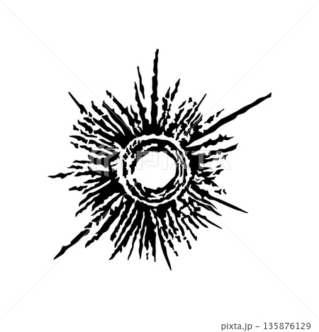 black and white bullet hole without background 135876129