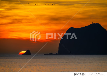 Sunrise Over Keelung Islet from Waimushan Taiwan. 135877460