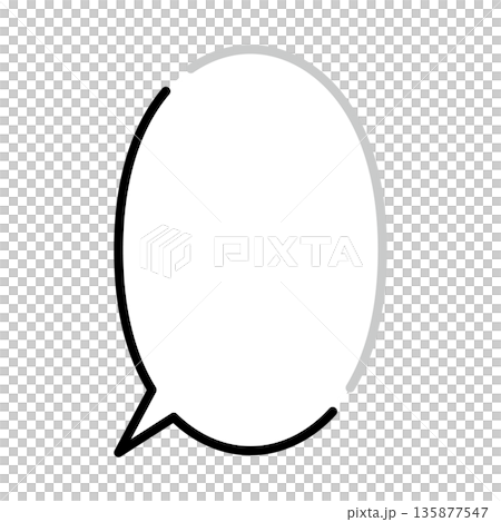 Simple speech bubble illustration, oval, vertical 135877547