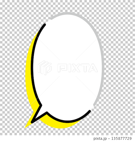 シンプルな吹き出しのイラスト　楕円形　縦長 135877729