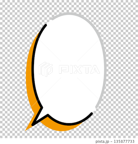 Simple speech bubble illustration, oval, vertical 135877733