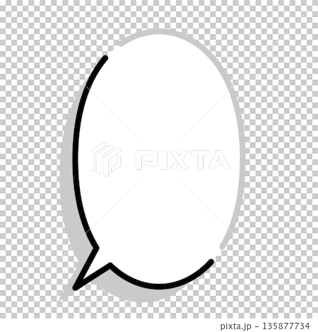 簡單的語音氣泡圖，橢圓形，垂直 135877734