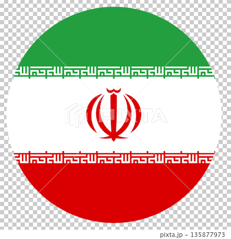 Circle flag of Iran isolated in round shape. 135877973