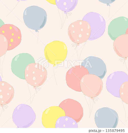 Seamless Pattern With Color Balloon Seamless Pattern With Color Balloon 135879495