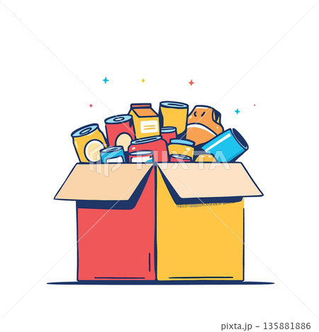 Vsai food donation box collecting canned goods for charity 135881886