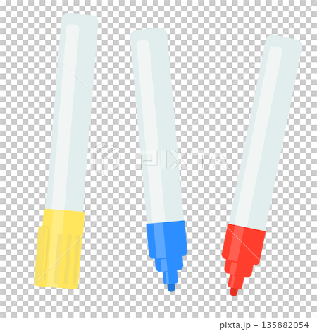 マーカーペンのイラストセット マーカーペンのイラストセット 135882054
