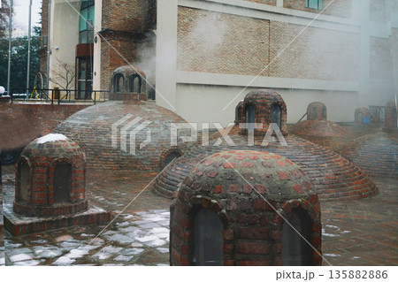 Brick rooftop of sulphur bathhouses - Abanotub ani Brick rooftop of sulphur bathhouses - Abanotub ani 135882886